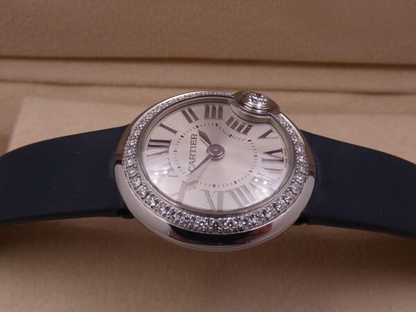 Cartier Ballon Blanc Baron Lady BOX&PAPERS Factory Diamond Bezel ANNO 2021 Acciaio W4BL0002