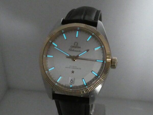 Omega Globemaster Constellation Cronometro Co-Axial GHIERA ORO 18Kt BOX&PAPERS Anno 2016 PIE PAN DIAL Automatico Acciaio 130.23.39.21.02.001