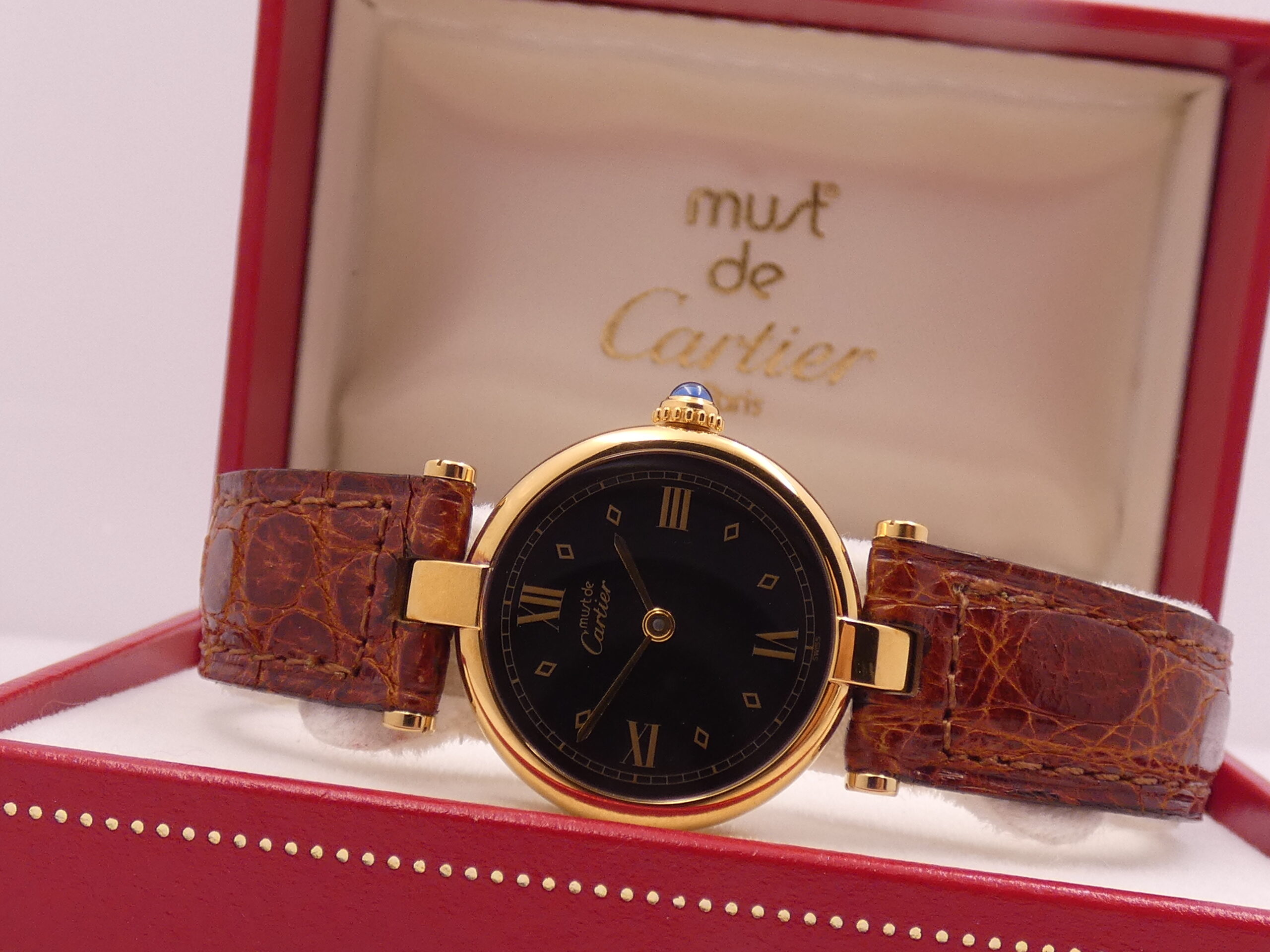 Cartier Must Gold Mantel Tank Vermeil Lady 590004 N.O.S. BOX&PAPERS Silver 925 18Kt G.F. ANNI '90 - immagine 11