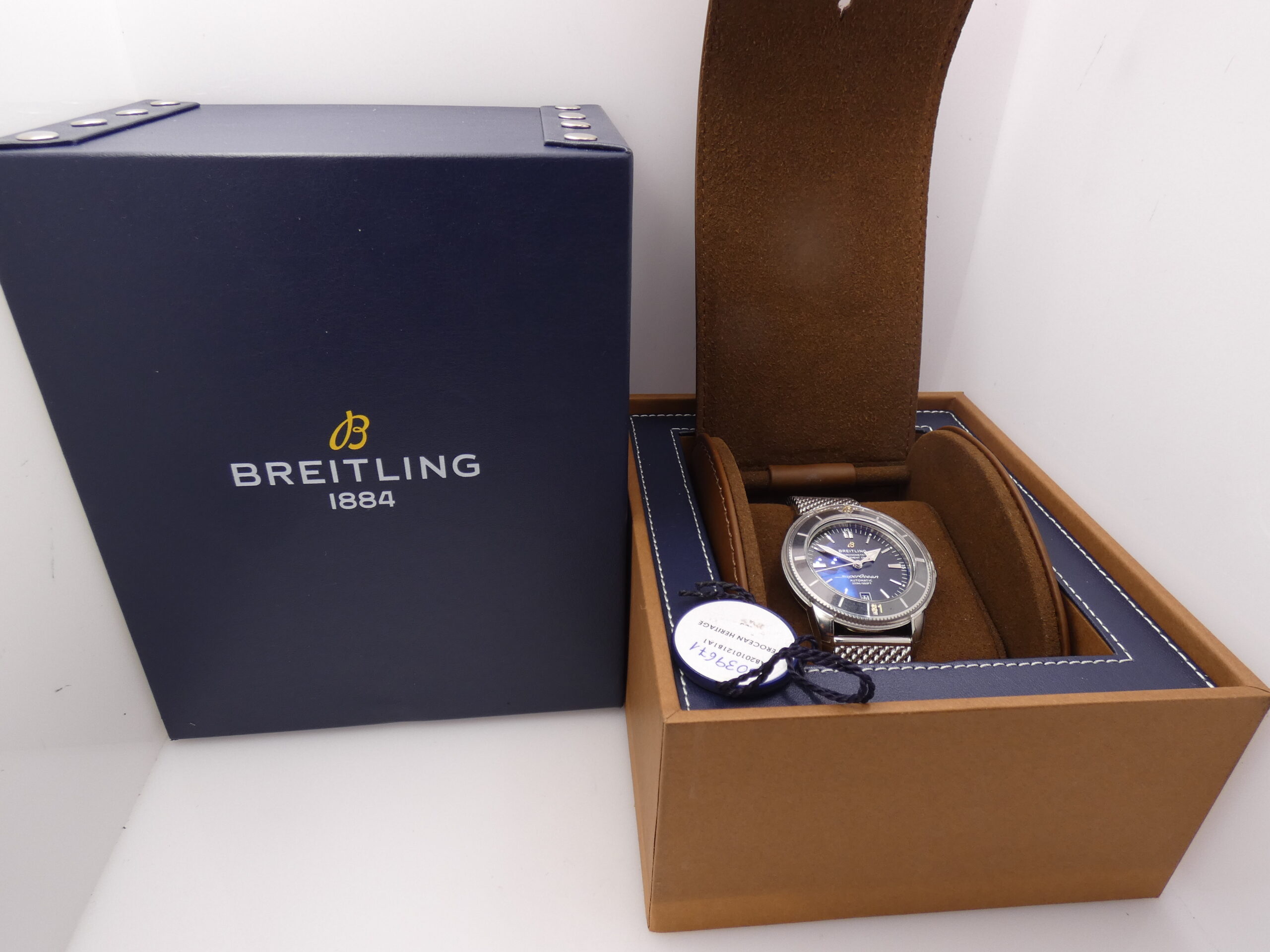 Breitling Superocean Heritage II 42 AB2010 N.O.S. FULL STICKERED WITH BOX Automatico New Old Stock Bracciale Mesh - immagine 11