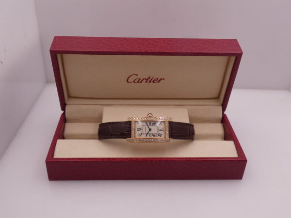 Cartier Tank Américaine 2503 ORO ROSA 18Kt Diamonds Bezel & Lugs ANNI '90 for Ladies W2607456