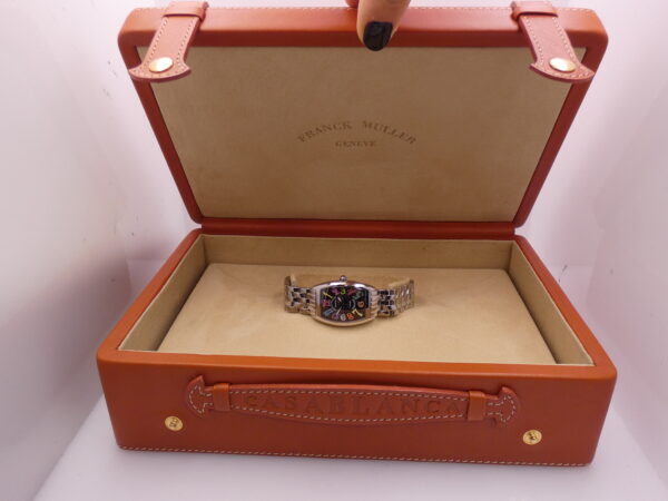 Franck Muller Color Dreams Curvex Lady 1752 QZ Black Dial With BOX TOP CONDITION Acciaio Braccialato