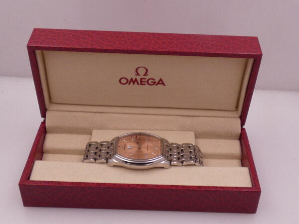 Rarissimo Omega De Ville Prestige Jumping Hour 4553.61.00 Salmon Dial Automatico ANNO 1998 Braccialato Acciaio