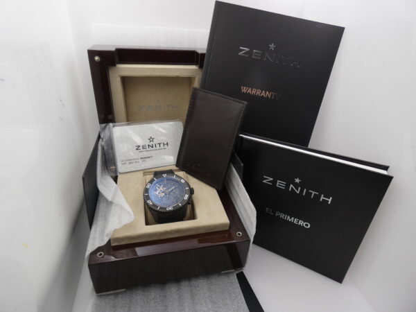 Cronografo Zenith El Primero Stratos Spindrift Open Heart PERFETTE CONDIZIONI BOX&PAPERS Anno 2014 Automatico PVD Nero