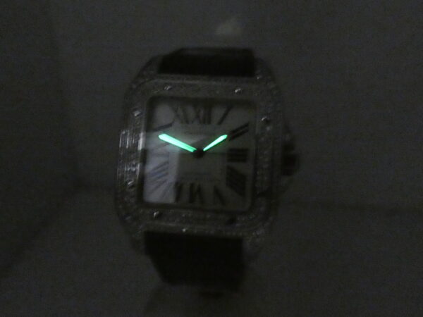 Cartier Santos 100 XL 2656 Diamonds Bezel & Lugs Automatico W20073X8 Anni '2000s Acciaio