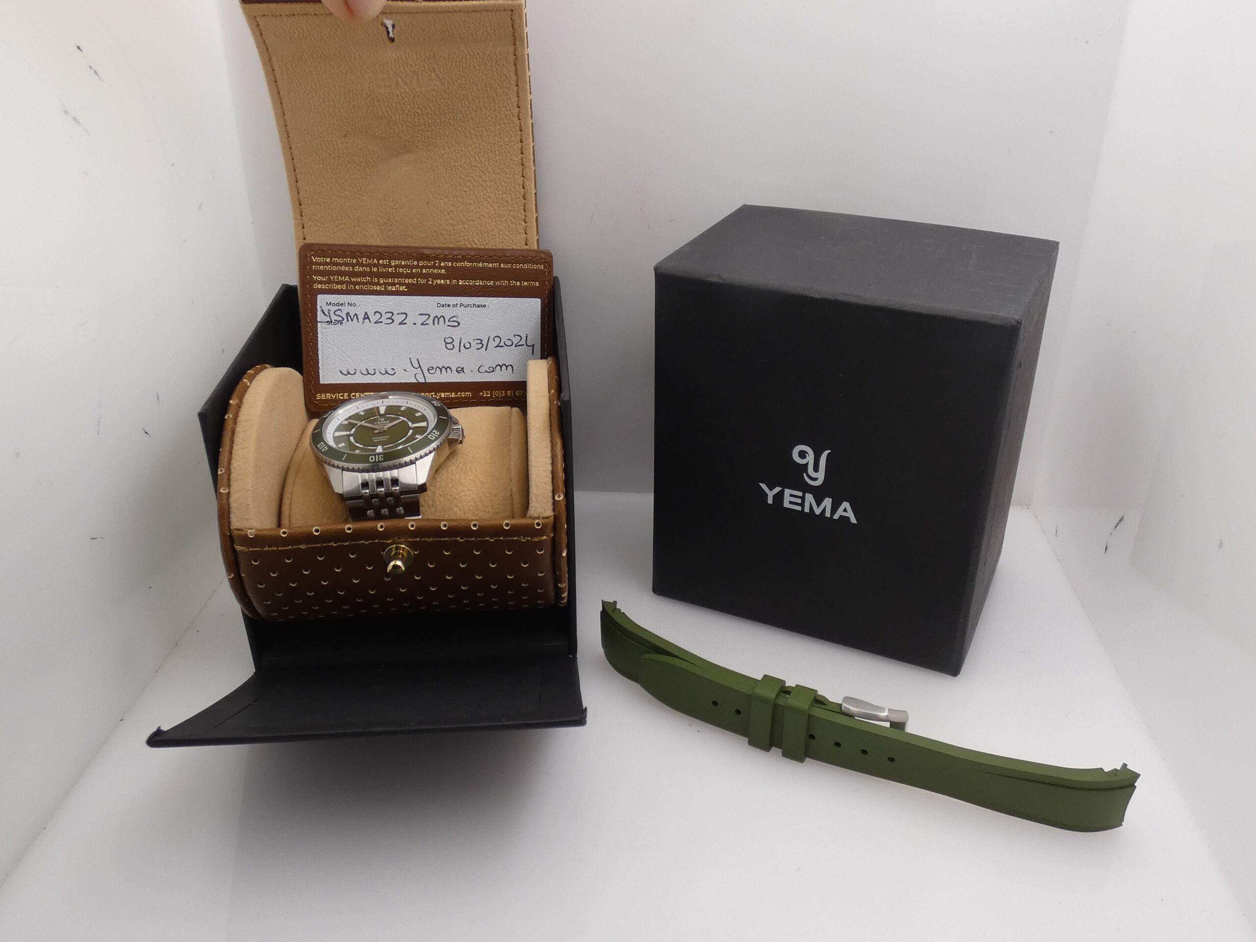 Yema Sous Marine VERDE LIKE NEW BOX&PAPERS Marzo 2024 Automatico Acciaio Braccialato YSMA23Z-ZMS - immagine 12