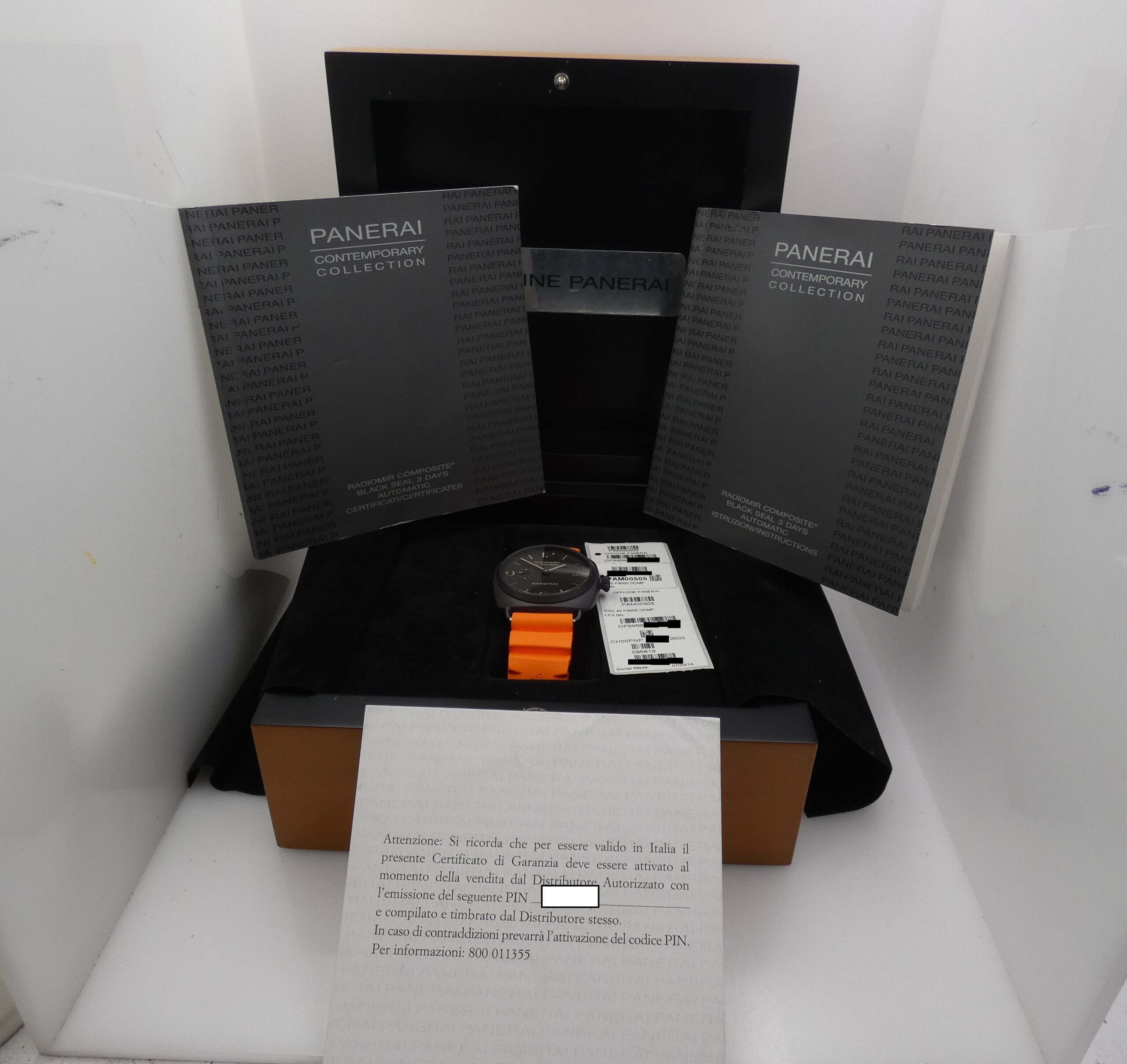 Panerai Radiomir Black Seal 3 Days Automatic Composite PAM00505 BOX&PAPERS STICKERS Automatic OP6959 Ceramic Anno 2014 - immagine 13