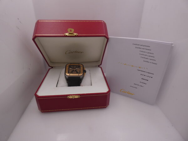 Cartier Santos 100 XL Acciaio & Titanio BOX&PAPERS Ghiera Oro Rosa 18Kt ANNO 2019 Automatico W2020004 - 3104