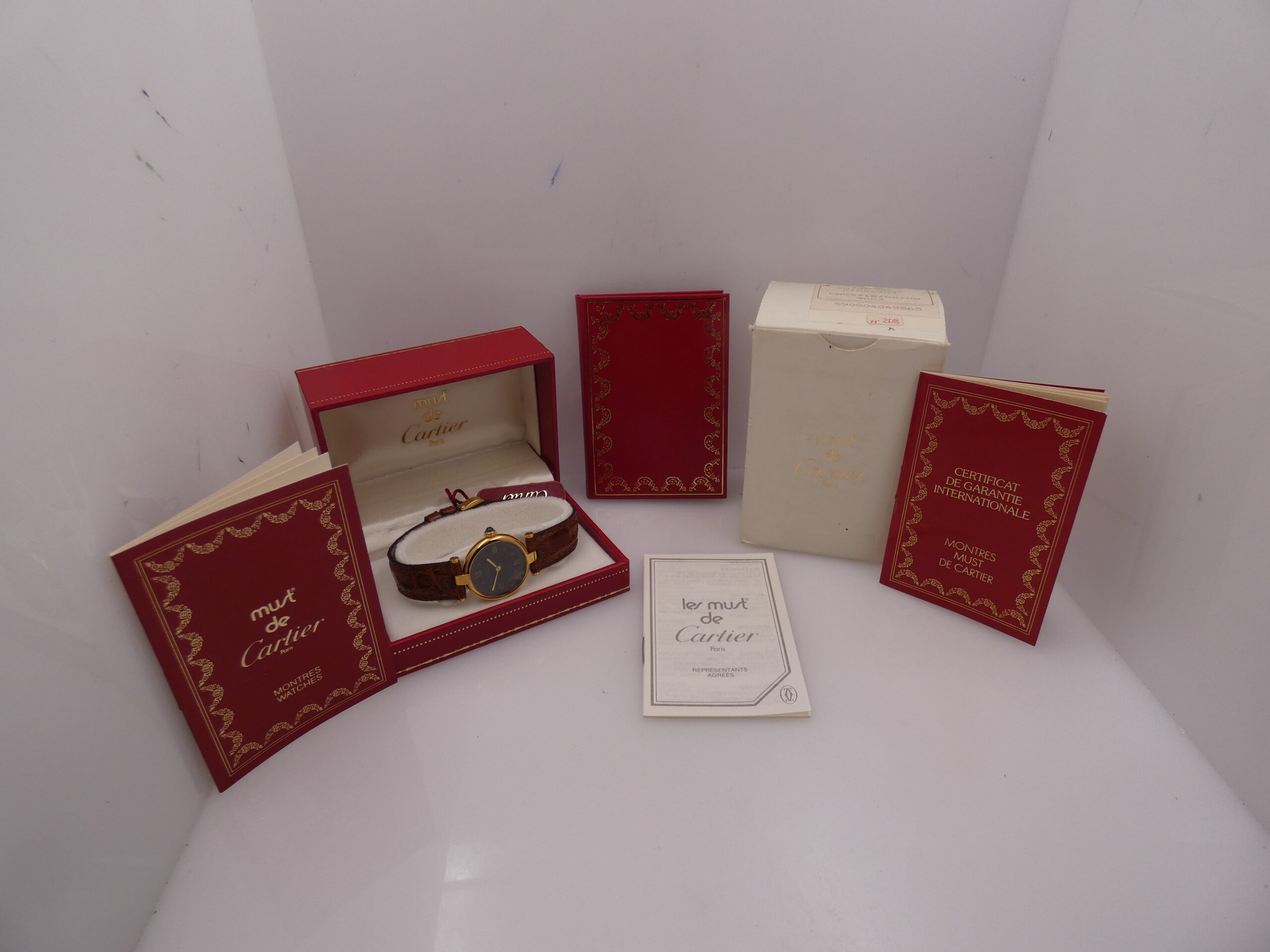 Cartier Must Gold Mantel Tank Vermeil Lady 590004 N.O.S. BOX&PAPERS Silver 925 18Kt G.F. ANNI '90 - immagine 12