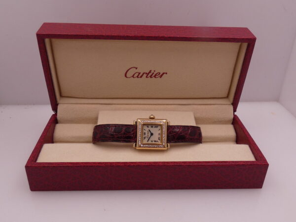 Cartier Paris Trocadero Lady Factory Diamonds Bezel Oro Massiccio 18Kt WA900132