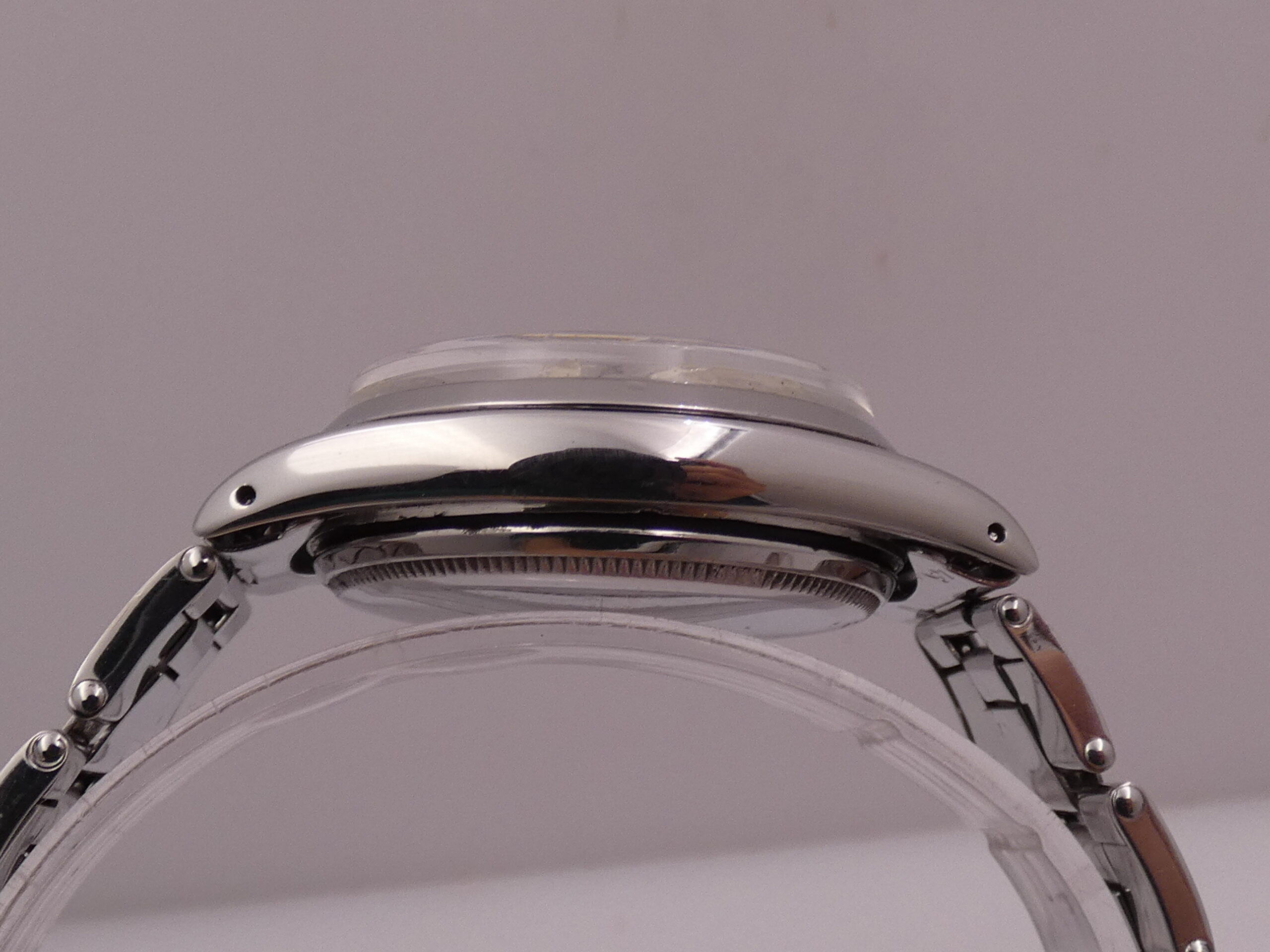 Rolex Oyster Perpetual Date 6530 'Roulette' Shark Tooth Dial Anno 1955 Bracciale Rivettato Automatico Rotore a Farfalla - immagine 13