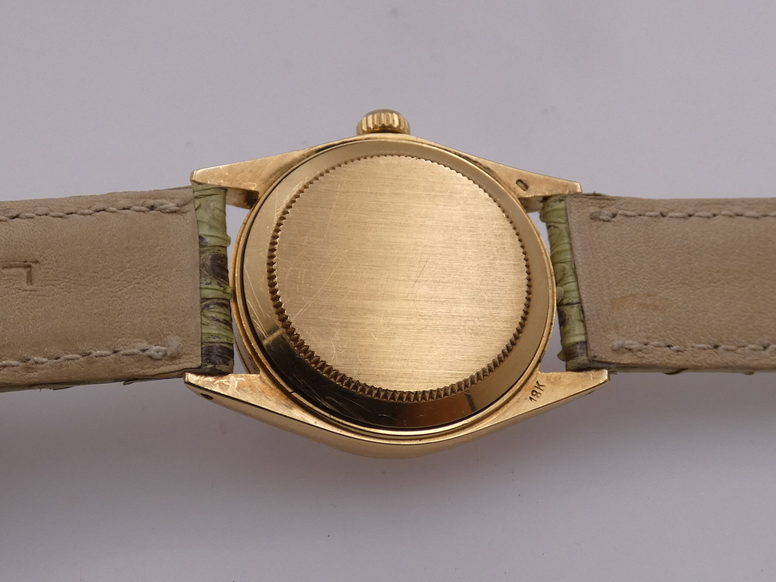 Rolex Oyster Perpetual Date 31 Mid-Size 6827 TOP CONDITION Oro Massiccio 18Kt LINEN DIAL Anno 1972 Automatico Vintage - immagine 15