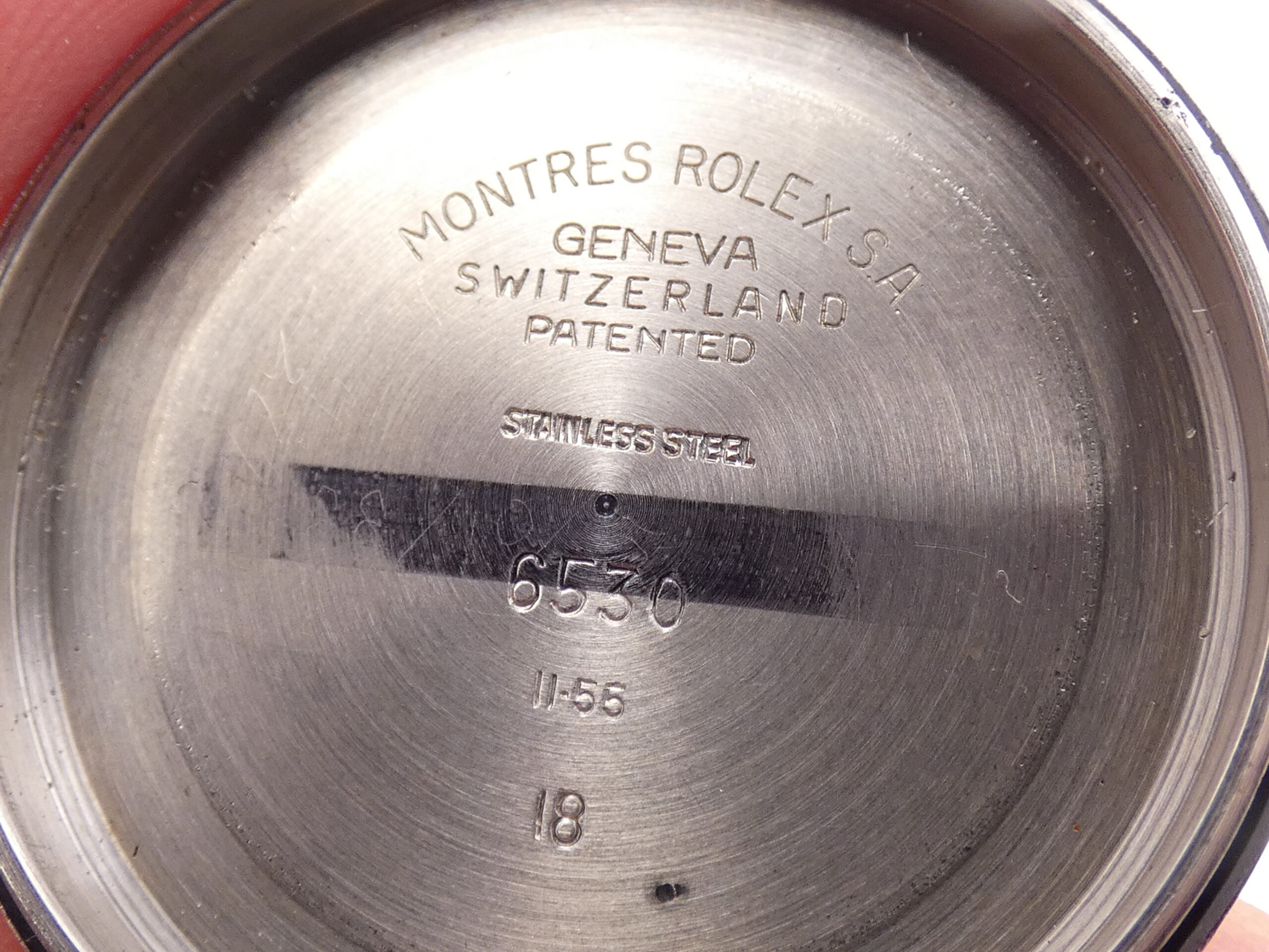 Rolex Oyster Perpetual Date 6530 'Roulette' Shark Tooth Dial Anno 1955 Bracciale Rivettato Automatico Rotore a Farfalla - immagine 16