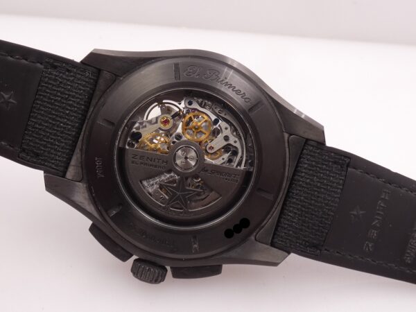 Cronografo Zenith El Primero Stratos Spindrift Open Heart PERFETTE CONDIZIONI BOX&PAPERS Anno 2014 Automatico PVD Nero