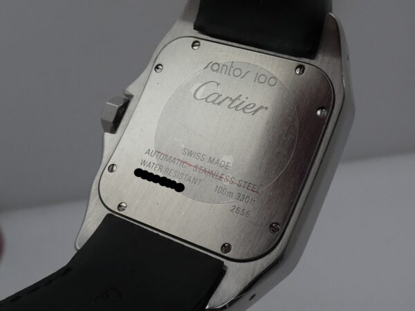 Cartier Santos 100 XL 2656 Diamonds Bezel & Lugs Automatico W20073X8 Anni '2000s Acciaio