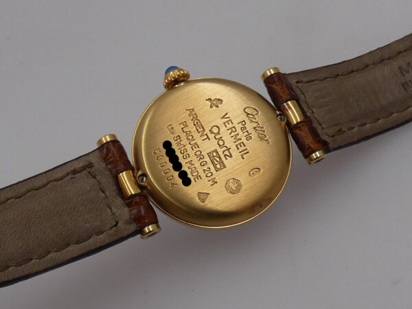 Cartier Must Gold Mantel Tank Vermeil Lady 590004 N.O.S. BOX&PAPERS Silver 925 18Kt G.F. ANNI '90