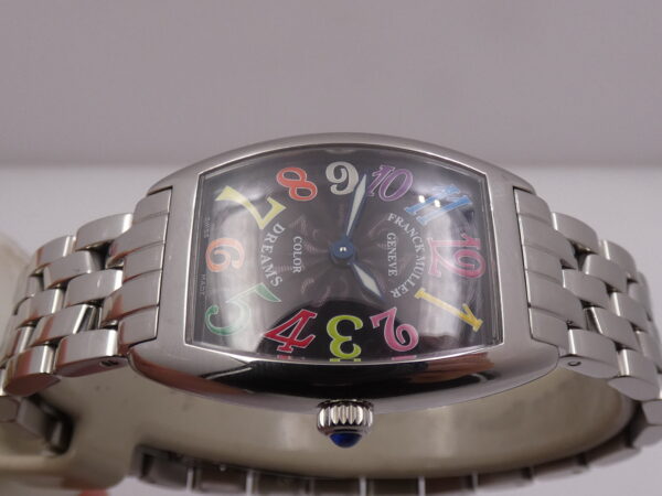 Franck Muller Color Dreams Curvex Lady 1752 QZ Black Dial With BOX TOP CONDITION Acciaio Braccialato