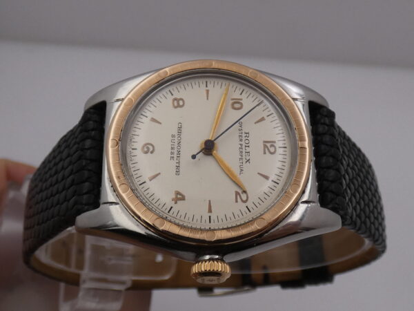 Rolex Oyster Perpetual Ovetto 5015 Bubbleback Lunetta Oro Rosa 18Kt Automatico Vintage Anni 1940's