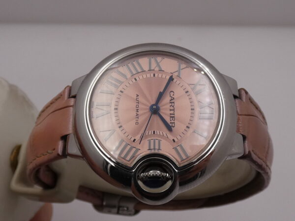 Cartier Ballon Bleu 33mm 3489 Pink Dial BOX&PAPERS Anno 2019 Automatico Acciaio For Ladies WSBB0002