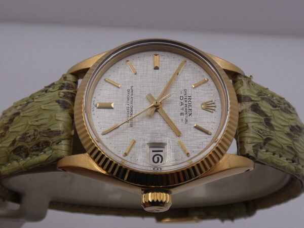 Rolex Oyster Perpetual Date 31 Mid-Size 6827 TOP CONDITION Oro Massiccio 18Kt LINEN DIAL Anno 1972 Automatico Vintage