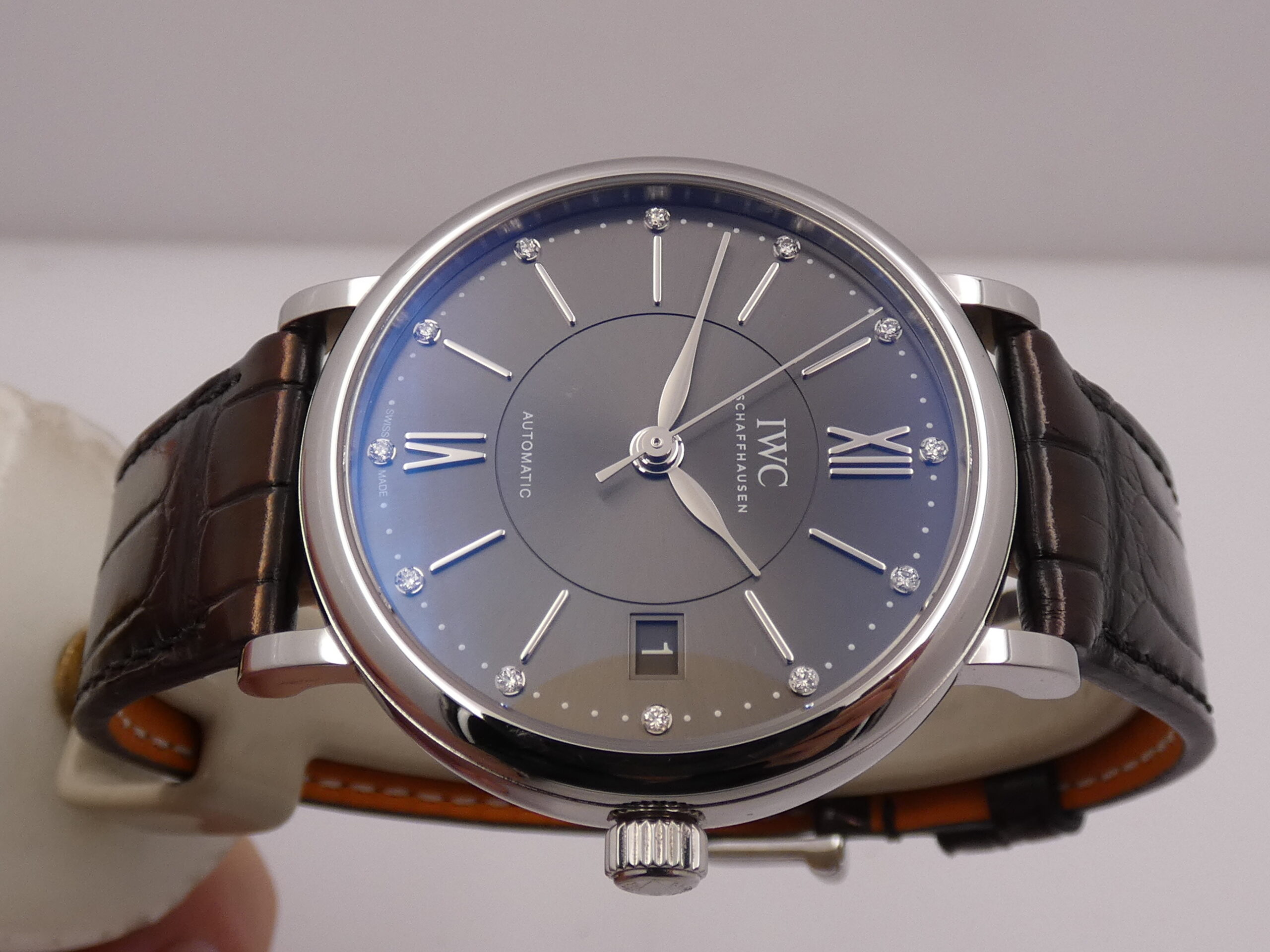 IWC Portofino Automatic 37mm IW4581 TOP CONDITION DIAMONDS DIAL BOX&PAPERS Anno 2018 Acciaio Cinturino SANTONI - immagine 3