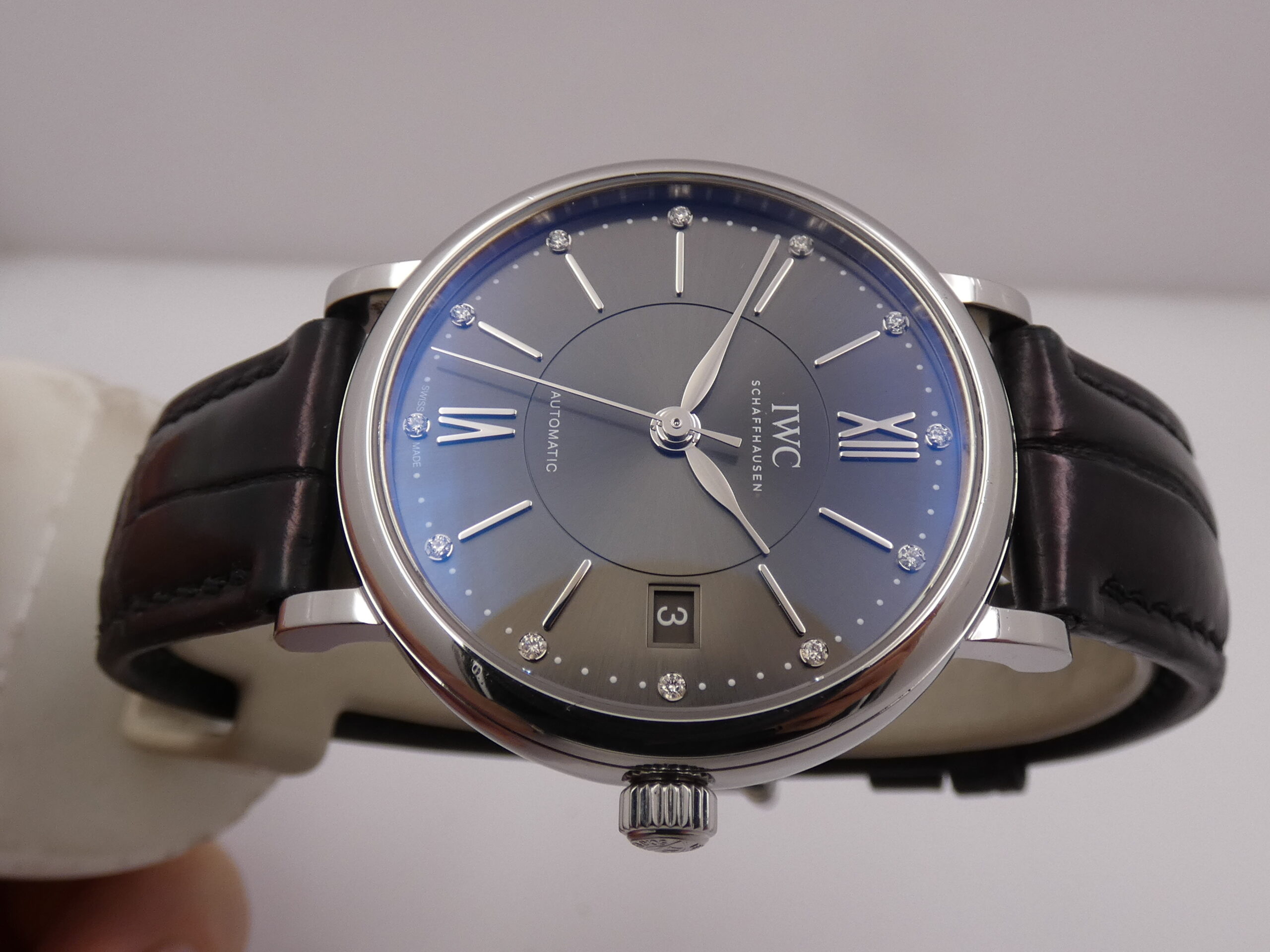 IWC Portofino Automatic 37mm DIAMONDS DIAL BOX&PAPERS Anno 2018 IW458102 Acciaio - immagine 7