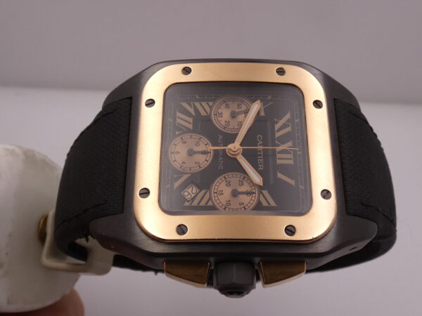 Cartier Santos 100 XL Acciaio & Titanio BOX&PAPERS Ghiera Oro Rosa 18Kt ANNO 2019 Automatico W2020004 - 3104