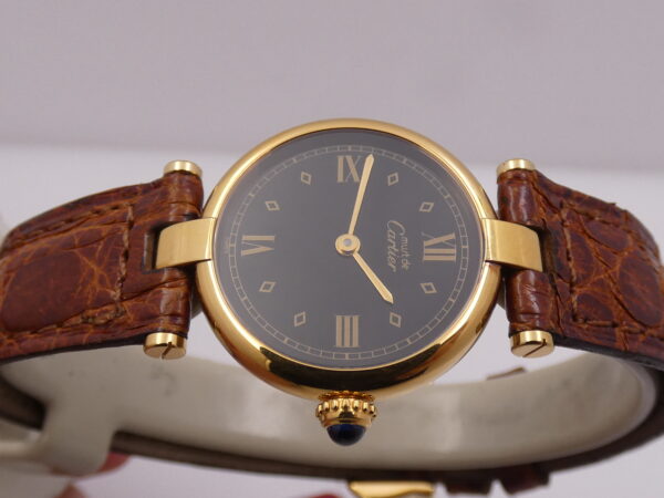 Cartier Must Gold Mantel Tank Vermeil Lady 590004 N.O.S. BOX&PAPERS Silver 925 18Kt G.F. ANNI '90