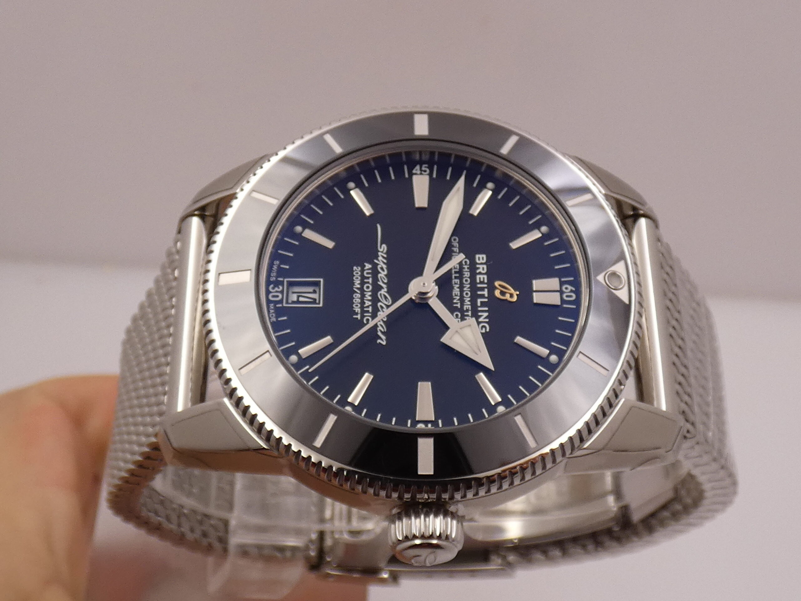 Breitling Superocean Heritage II 42 AB2010 N.O.S. FULL STICKERED WITH BOX Automatico New Old Stock Bracciale Mesh - immagine 3