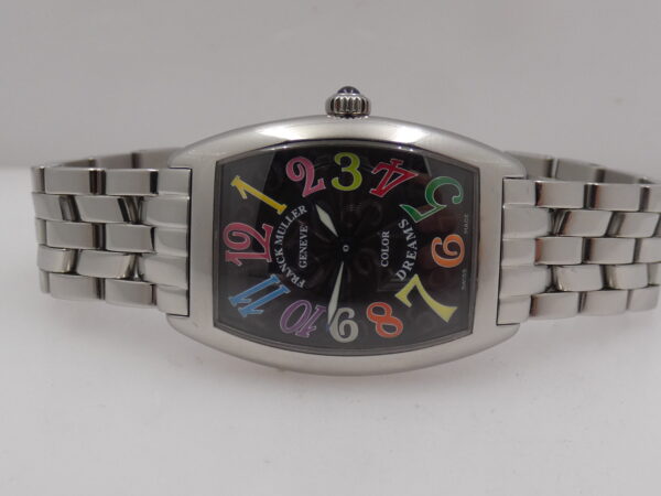 Franck Muller Color Dreams Curvex Lady 1752 QZ Black Dial With BOX TOP CONDITION Acciaio Braccialato