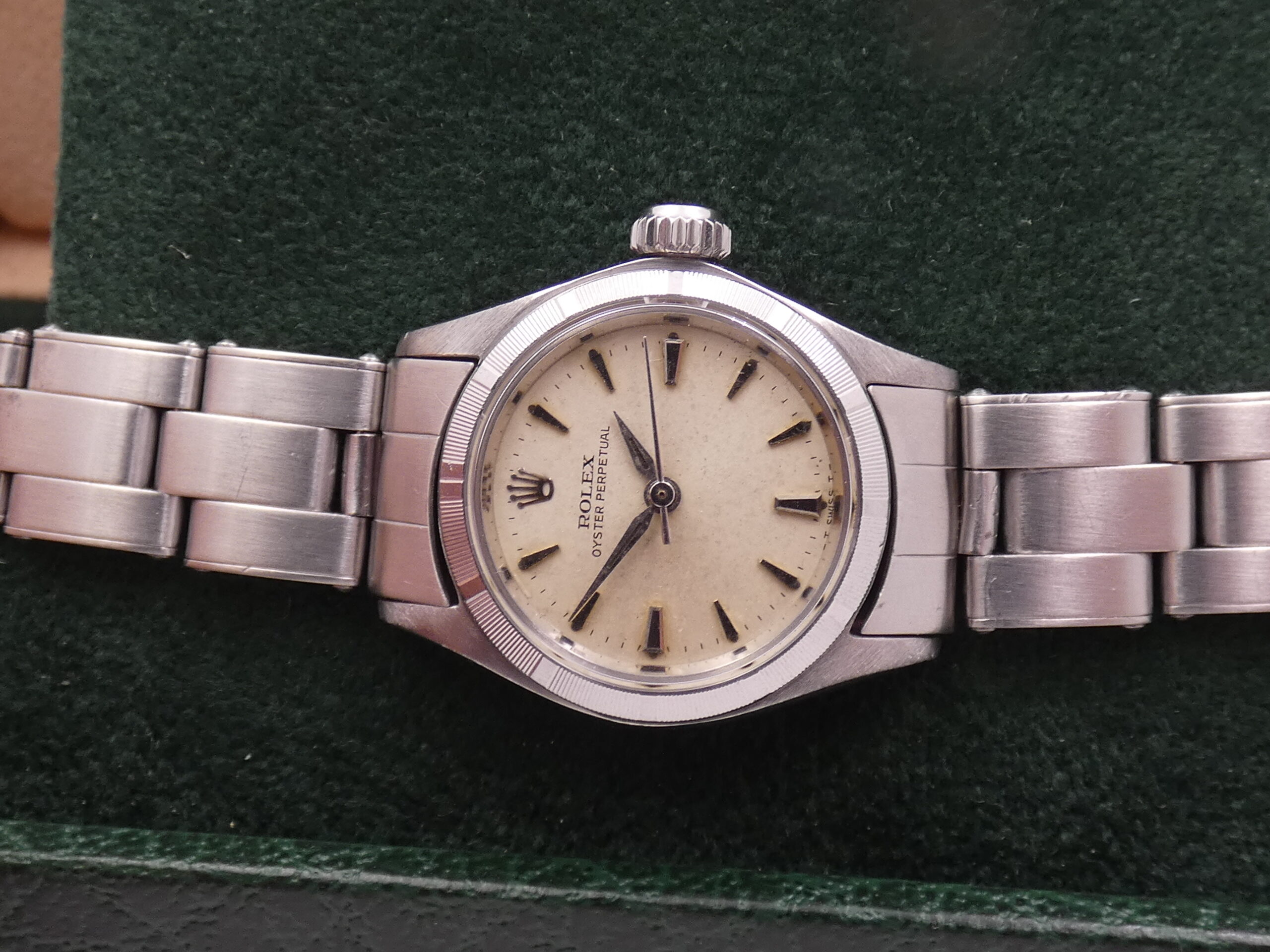 Rolex Oyster Perpetual Lady 26mm 6623 Thunderbird Bezel ANNO 1965 Bracciale a Rivetti Automatico Acciaio - immagine 4