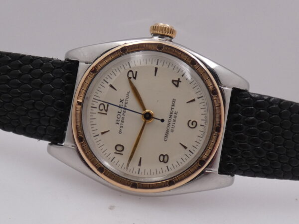 Rolex Oyster Perpetual Ovetto 5015 Bubbleback Lunetta Oro Rosa 18Kt Automatico Vintage Anni 1940's