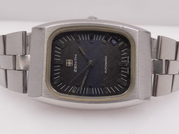 Zenith Surf Automatic ANNI '70s Oversize Tapissè Blue Dial 01-0030-380 Acciaio Braccialato Vintage