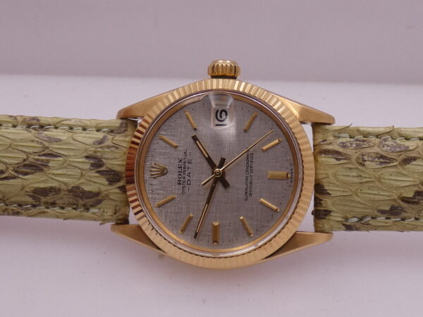 Rolex Oyster Perpetual Date 31 Mid-Size 6827 TOP CONDITION Oro Massiccio 18Kt LINEN DIAL Anno 1972 Automatico Vintage