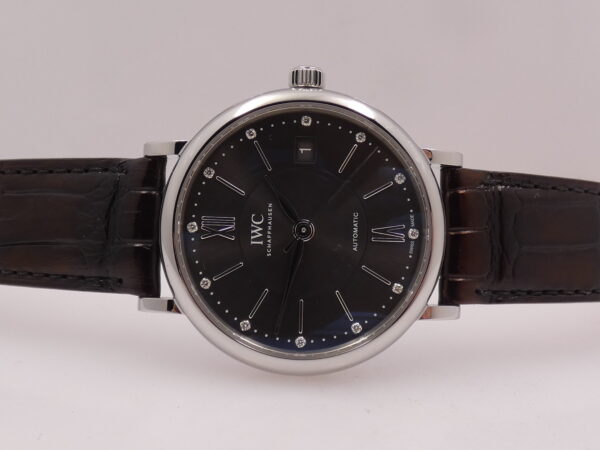 IWC Portofino Automatic 37mm IW4581 TOP CONDITION DIAMONDS DIAL BOX&PAPERS Anno 2018 Acciaio Cinturino SANTONI