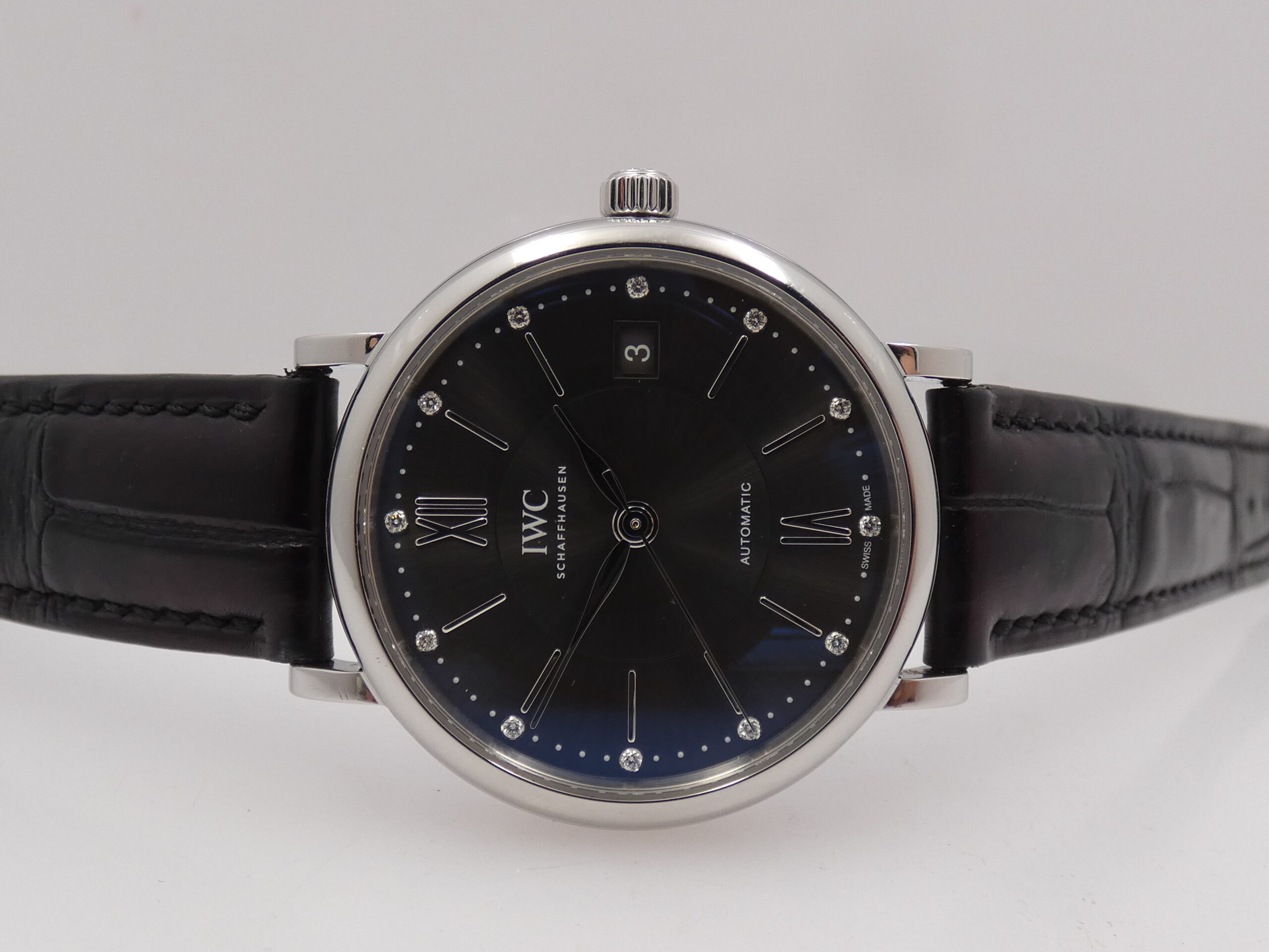 IWC Portofino Automatic 37mm DIAMONDS DIAL BOX&PAPERS Anno 2018 IW458102 Acciaio - immagine 8