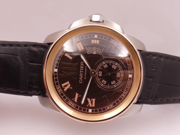 Cartier Calibre de Cartier 3389 CHOCOLATE DIAL Ghiera Oro Rosa 18Kt BOX&PAPERS ITALIA Anno 2013 Automatico W7100051
