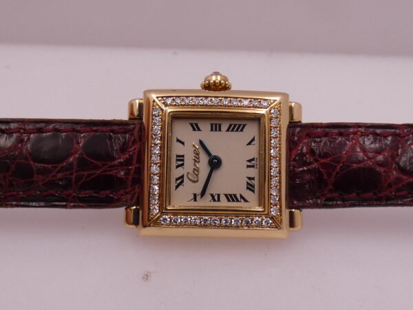 Cartier Paris Trocadero Lady Factory Diamonds Bezel Oro Massiccio 18Kt WA900132