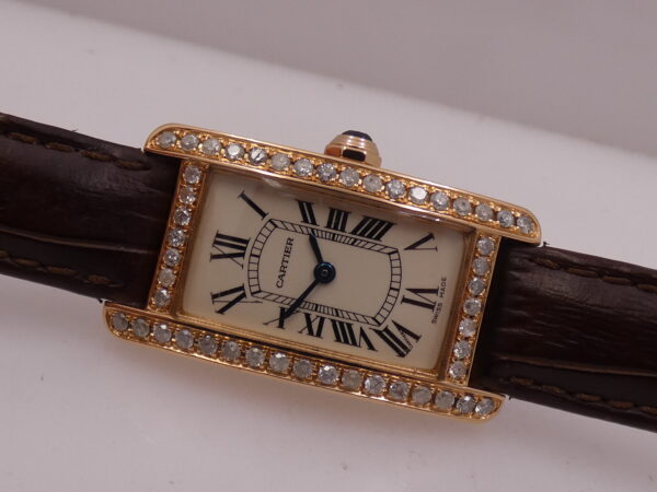 Cartier Tank Américaine 2503 ORO ROSA 18Kt Diamonds Bezel & Lugs ANNI '90 for Ladies W2607456