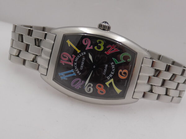 Franck Muller Color Dreams Curvex Lady 1752 QZ Black Dial With BOX TOP CONDITION Acciaio Braccialato