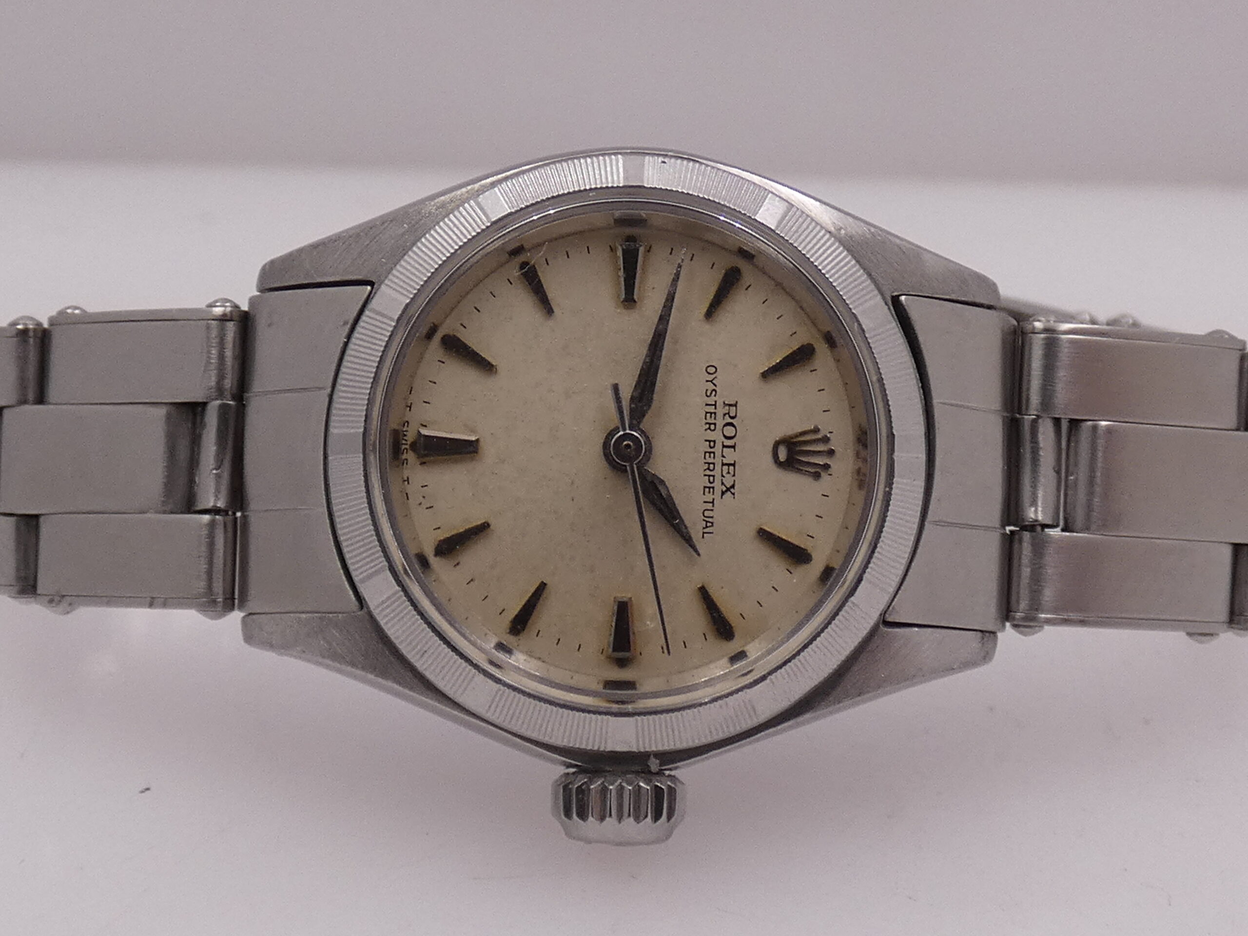 Rolex Oyster Perpetual Lady 26mm 6623 Thunderbird Bezel ANNO 1965 Bracciale a Rivetti Automatico Acciaio - immagine 5