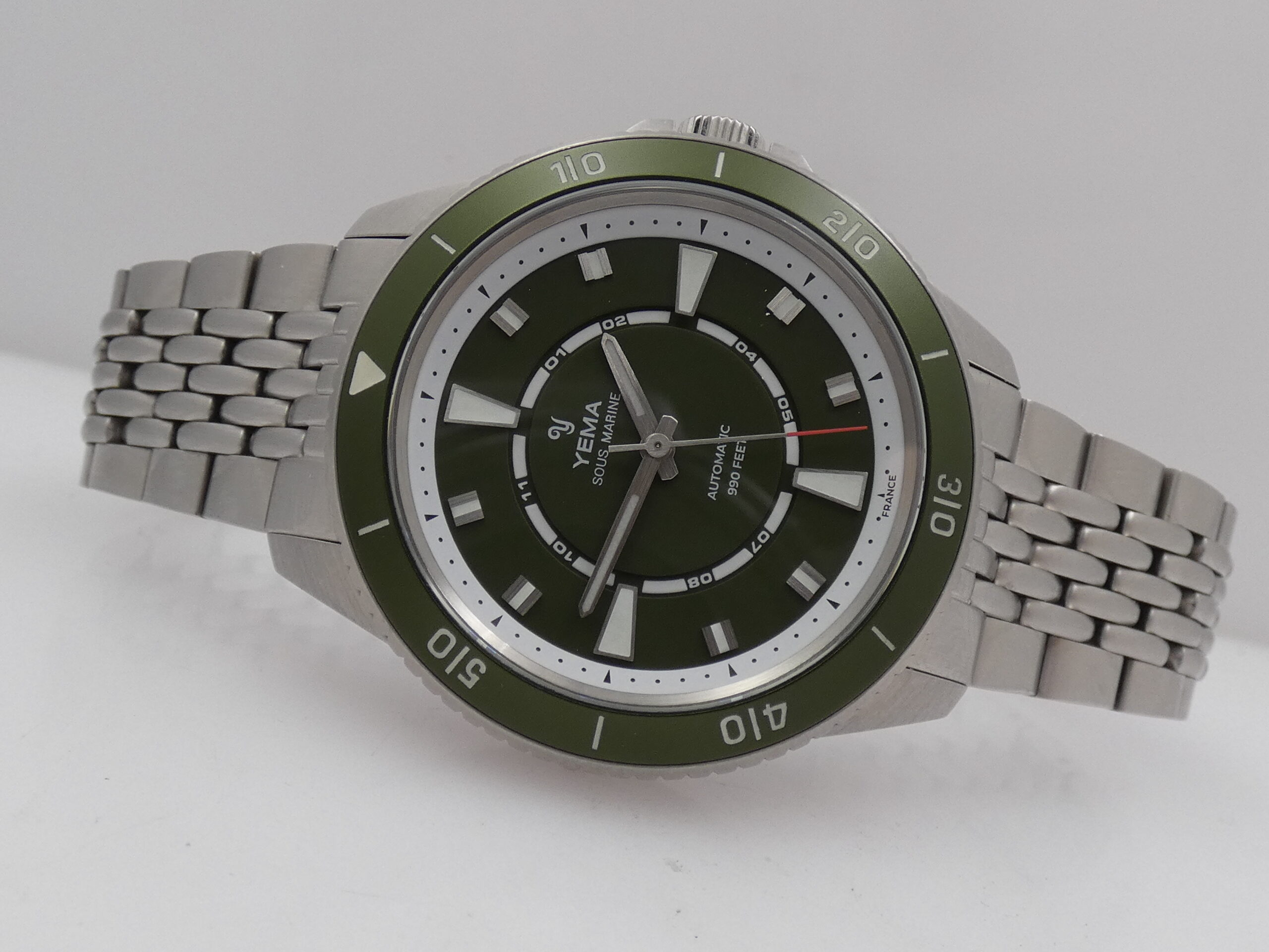 Yema Sous Marine VERDE LIKE NEW BOX&PAPERS Marzo 2024 Automatico Acciaio Braccialato YSMA23Z-ZMS - immagine 5