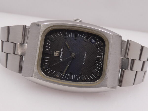 Zenith Surf Automatic ANNI '70s Oversize Tapissè Blue Dial 01-0030-380 Acciaio Braccialato Vintage