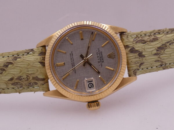 Rolex Oyster Perpetual Date 31 Mid-Size 6827 TOP CONDITION Oro Massiccio 18Kt LINEN DIAL Anno 1972 Automatico Vintage