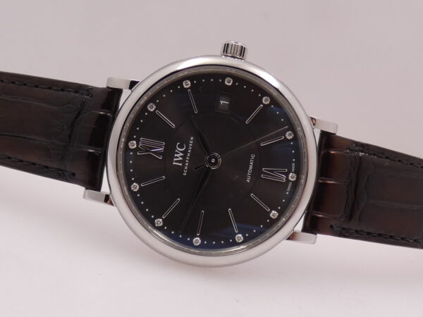 IWC Portofino Automatic 37mm IW4581 TOP CONDITION DIAMONDS DIAL BOX&PAPERS Anno 2018 Acciaio Cinturino SANTONI