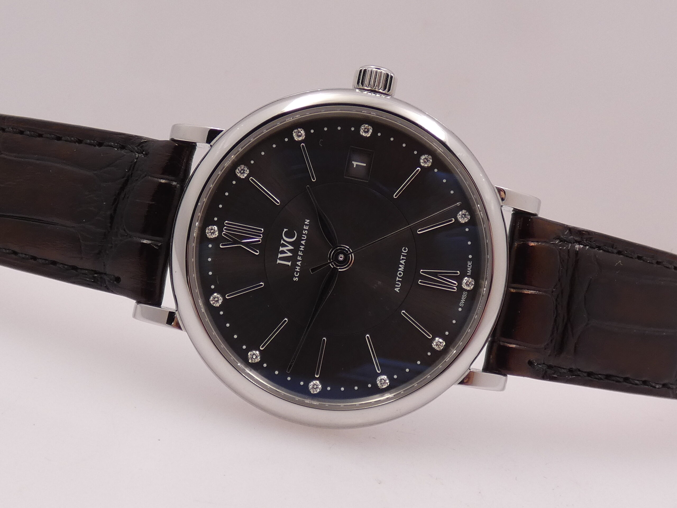 IWC Portofino Automatic 37mm IW4581 TOP CONDITION DIAMONDS DIAL BOX&PAPERS Anno 2018 Acciaio Cinturino SANTONI - immagine 5