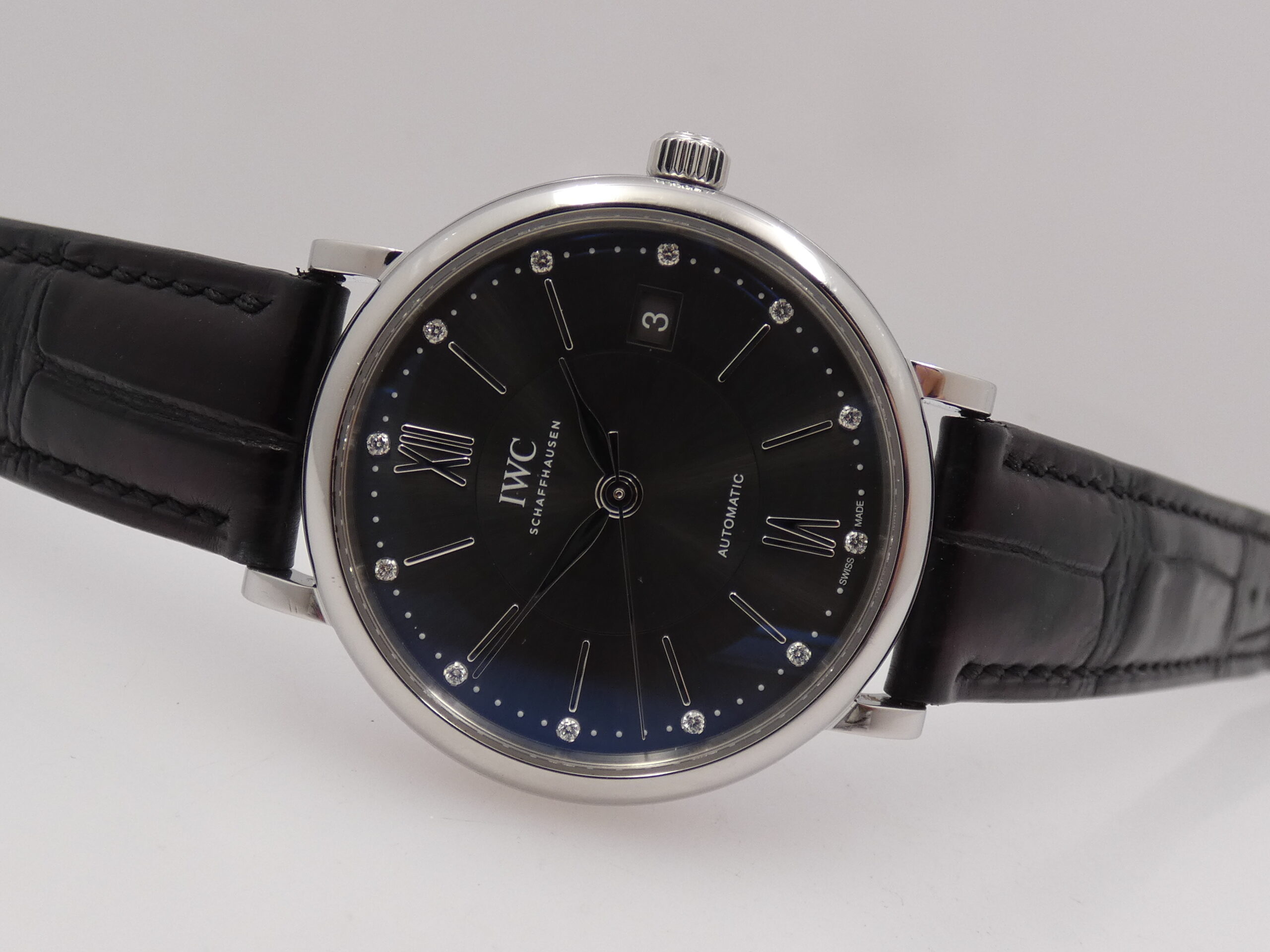 IWC Portofino Automatic 37mm DIAMONDS DIAL BOX&PAPERS Anno 2018 IW458102 Acciaio - immagine 9