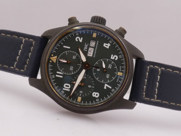 Cronografo IWC Pilot Spitfire Day-Date GREEN DIAL Bronze BOX&PAPERS Anno 2020 Automatico IW3879