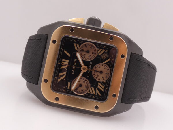 Cartier Santos 100 XL Acciaio & Titanio BOX&PAPERS Ghiera Oro Rosa 18Kt ANNO 2019 Automatico W2020004 - 3104