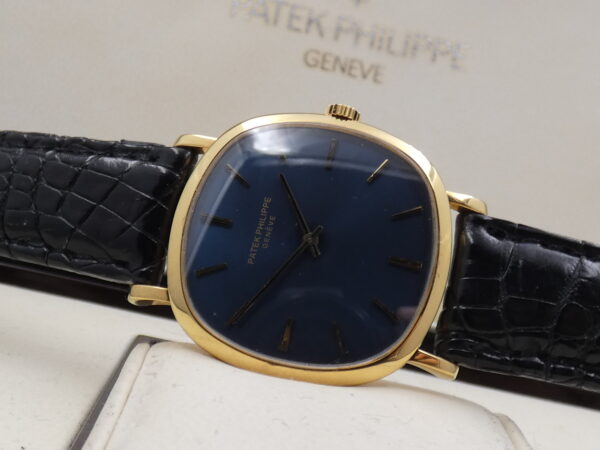 Patek Philippe Golden Ellipse 3544/1 ORO MASSICCIO 18Kt ANNO 1965 Blue Dial Carica Manuale Vintage